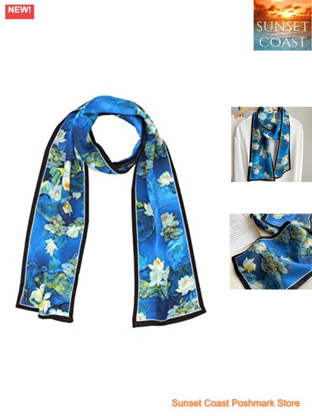 100% Mulberry Silk Scarf, Long Oblong Shawl for Women, Headwrap Neck Scarf